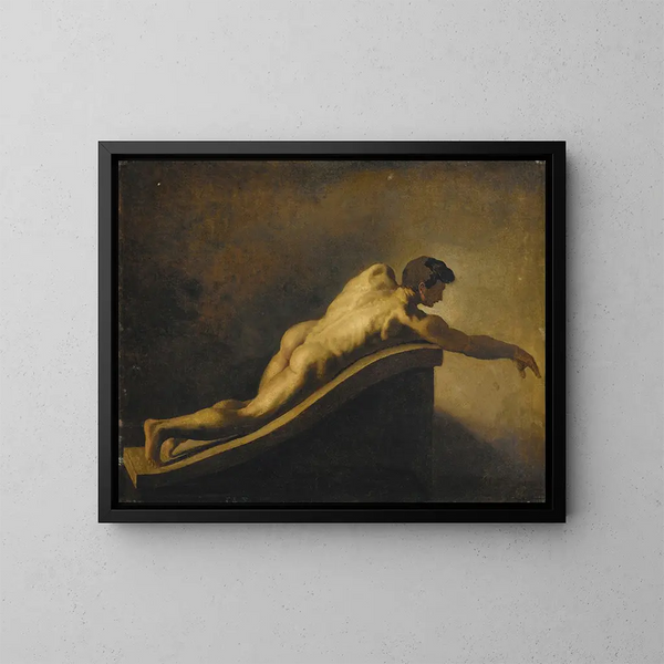 Mann liegend - Théodore Géricault — gerahmtes Bild an der Wand
