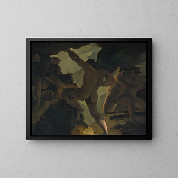 Episode der Krieg der Titanen - Théodore Géricault — gerahmtes Bild an der Wand
