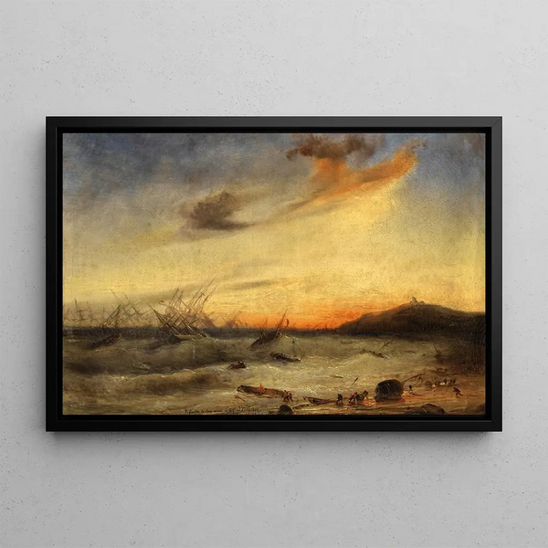 Schlachtschiff - Théodore Gudin — gerahmtes Bild an der Wand