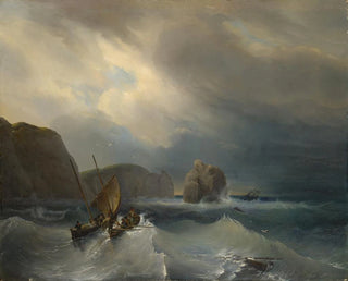 Thodore Gudin - Rough Sea with Ships.webp