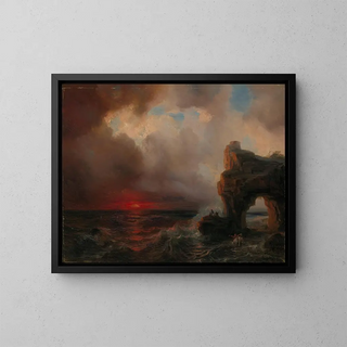 Thodore Gudin - Stormweer bij ondergaande zon.webp