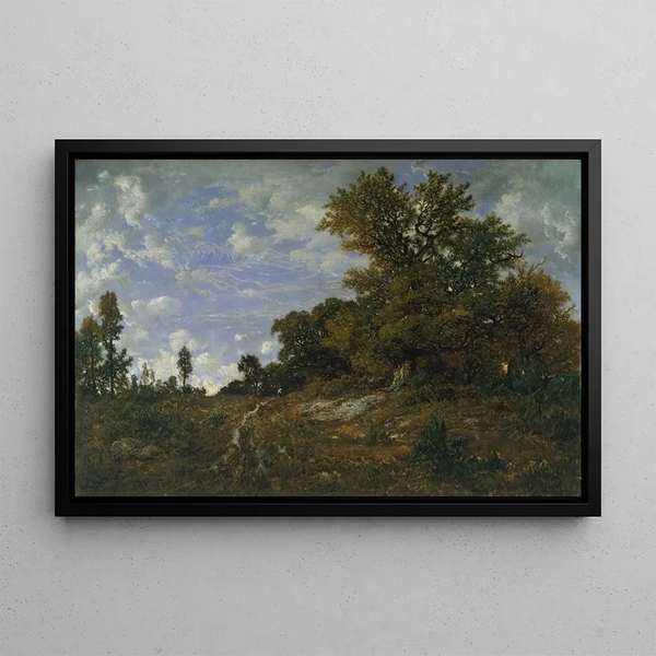 Das Waldrand bei Monts-Girard, Fontainebleau-Wald - Théodore Rousseau — gerahmtes Bild an der Wand