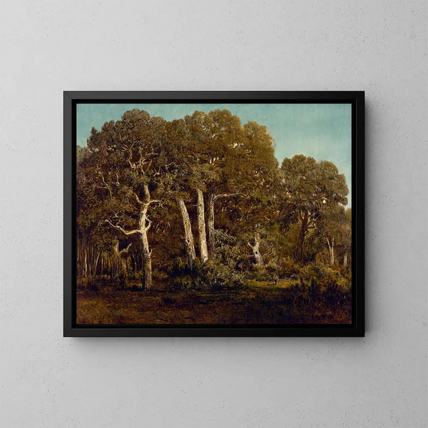 Die großen Eichen des alten BasBrau - Théodore Rousseau — gerahmtes Bild an der Wand