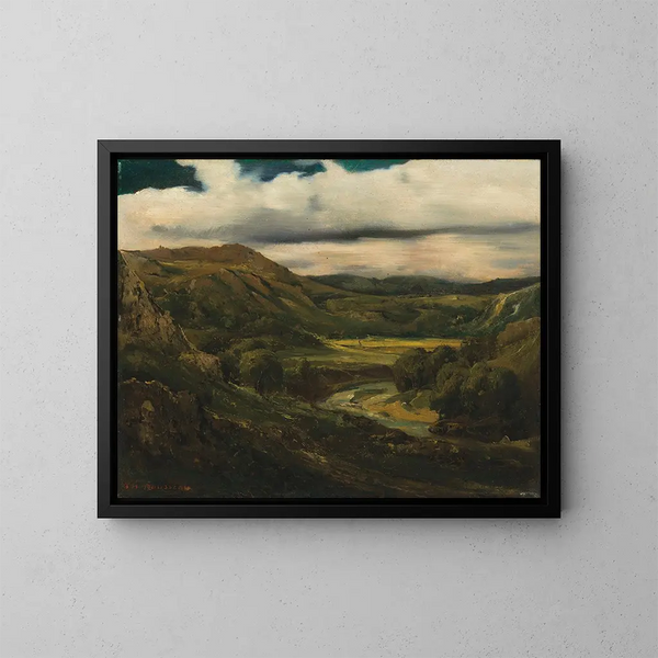 Täler und Berge von Auvergne - Théodore Rousseau — gerahmtes Bild an der Wand