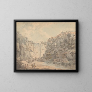 Ansicht vom südlichen Eingang des Gundecotta-Passes - Thomas Anburey — gerahmtes Bild an der Wand