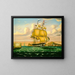 Ein Dampfschiff, das das Schloss Williams im Hafen von New York passiert - Thomas Chambers — gerahmtes Bild an der Wand