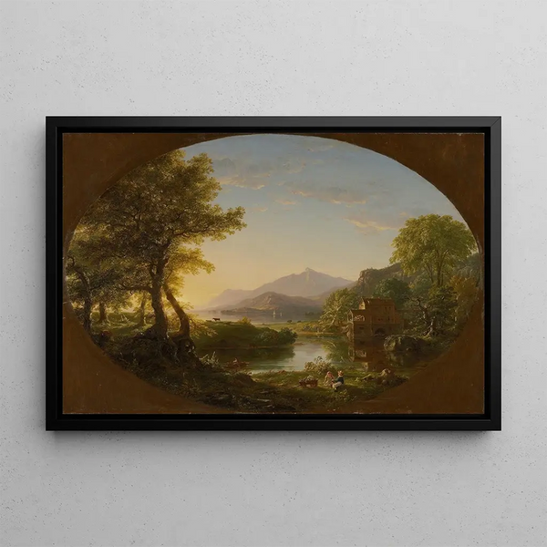 Der Mühle bei Sonnenuntergang - Thomas Cole — gerahmtes Bild an der Wand