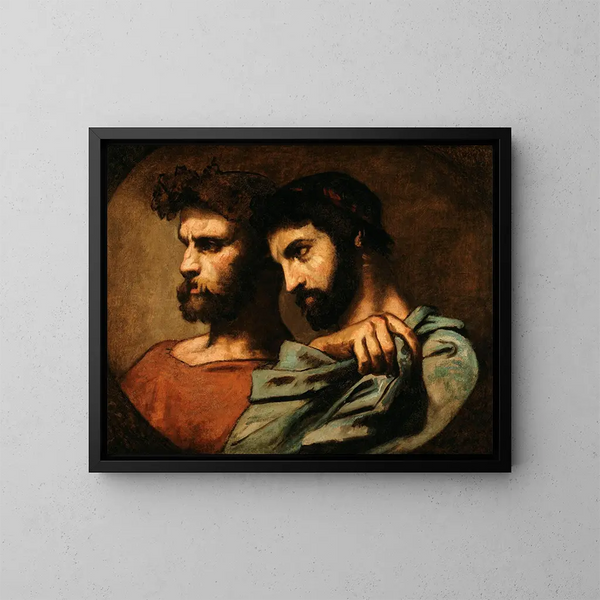 Die beiden Philosophen - Thomas Couture — gerahmtes Bild an der Wand