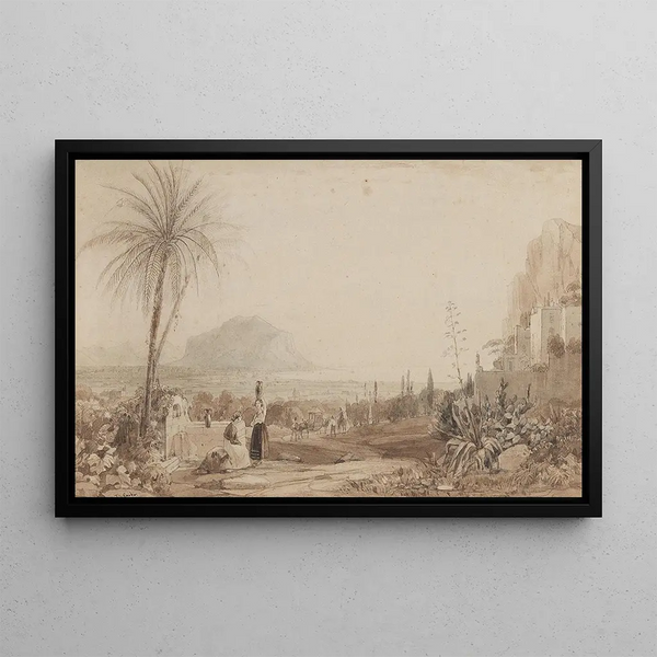 Ein Chalet und ein Felsmassiv - Thomas Ender — gerahmtes Bild an der Wand