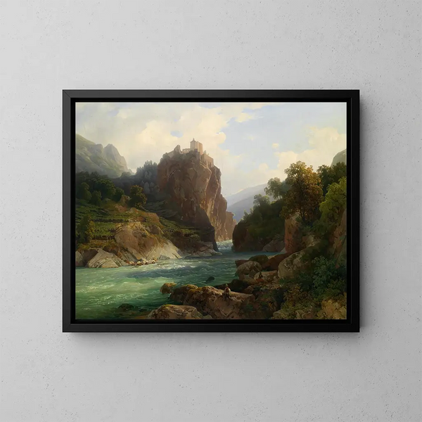 Ansicht der Zenoburg bei Meran - Thomas Ender — gerahmtes Bild an der Wand