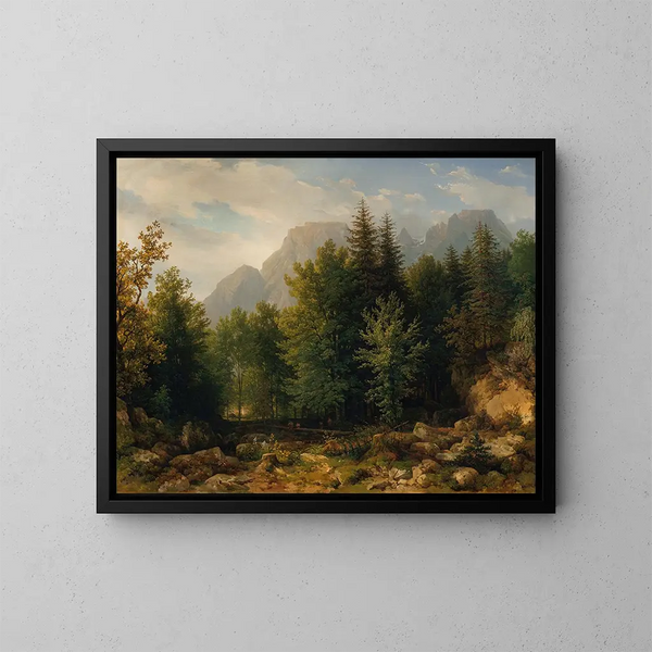 Landschaftsbild im Hochgebirge - Thomas Ender — gerahmtes Bild an der Wand