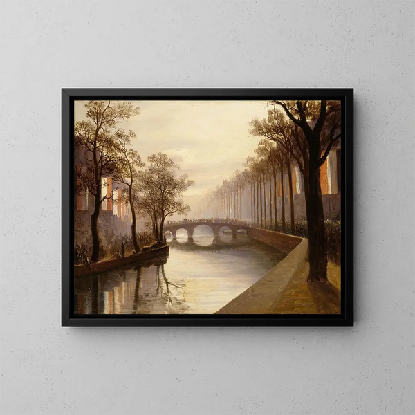 Die zeremonielle Prozession von König Wilhelm II. in Amsterdam im Jahr 1840 - Thomas Fearnley — gerahmtes Bild an der Wand