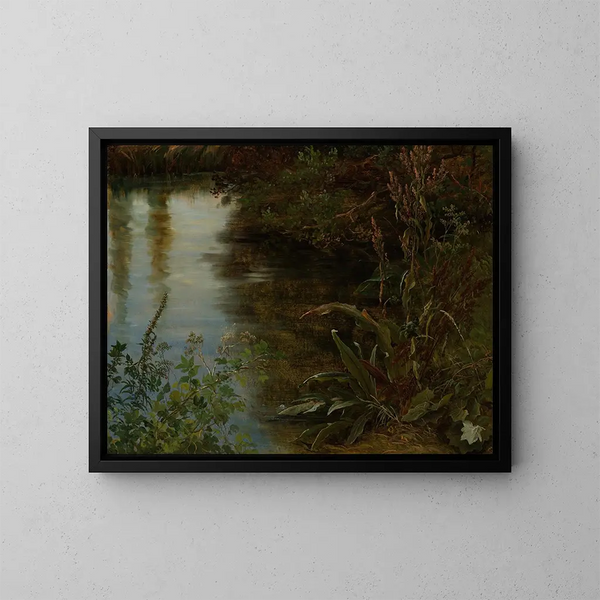 Studie des Wassers und der Pflanzen - Thomas Fearnley — gerahmtes Bild an der Wand