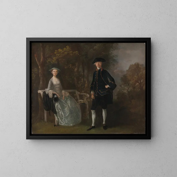 Lady Lloyd und ihr Sohn Richard Savage Lloyd von Hintlesham Hall, Suffolk - Thomas Gainsborough — gerahmtes Bild an der Wand