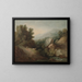 Landschaftliches, bewaldetes Felsen-Gemälde mit einer Talmulde und einem Wasserfall - Thomas Gainsborough — gerahmtes Bild an der Wand