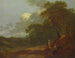 Landschaft mit Bäumen, mit einem Mann, der mit zwei sitzenden Frauen spricht - Thomas Gainsborough — Ansicht des Kunstwerks