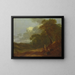 Landschaft mit Bäumen, mit einem Mann, der mit zwei sitzenden Frauen spricht - Thomas Gainsborough — gerahmtes Bild an der Wand