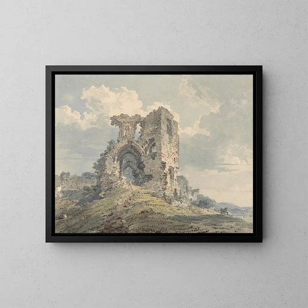Château de Denbigh - Thomas Girtin — gerahmtes Bild an der Wand
