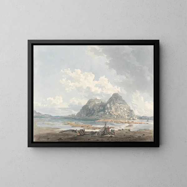 Felsen und Schloss Dumbarton - Thomas Girtin — gerahmtes Bild an der Wand