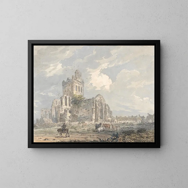 Abtei von Jedburgh, Roxburghshire - Thomas Girtin — gerahmtes Bild an der Wand