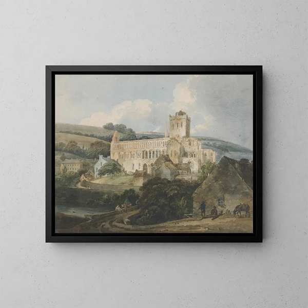 Abbaye de Jedburgh vue du sud-est - Thomas Girtin — gerahmtes Bild an der Wand