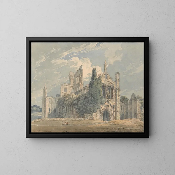 Abbaye de Kirkstall vue du nord-ouest - Thomas Girtin — gerahmtes Bild an der Wand