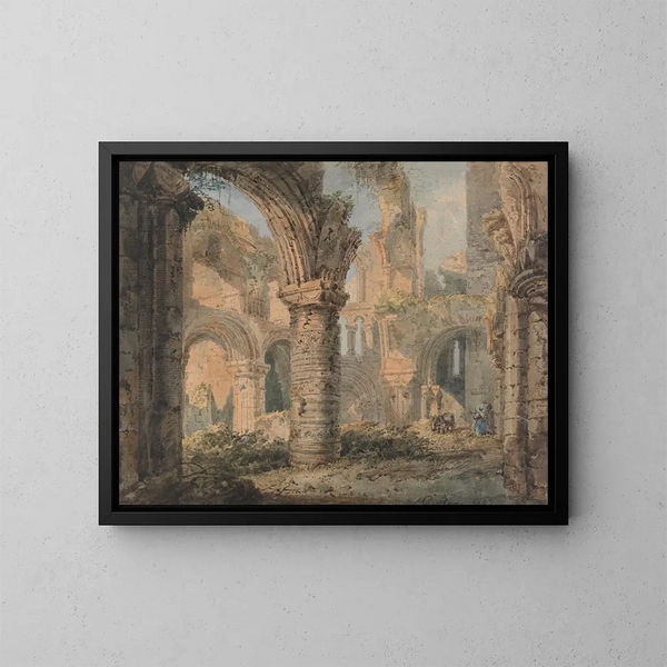 L'île sainte de Saint Cuthbert - Thomas Girtin — gerahmtes Bild an der Wand
