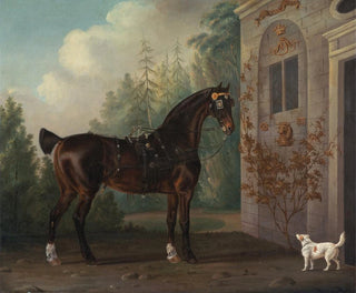 Thomas Gooch - Lord Abergavennys Dark Bay Carriage Horse with a Terrier.webp