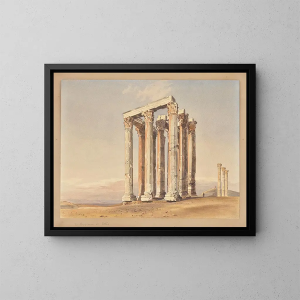 Der Tempel des Zeus Olympisch in Athen - Thomas Hartley Cromek — gerahmtes Bild an der Wand