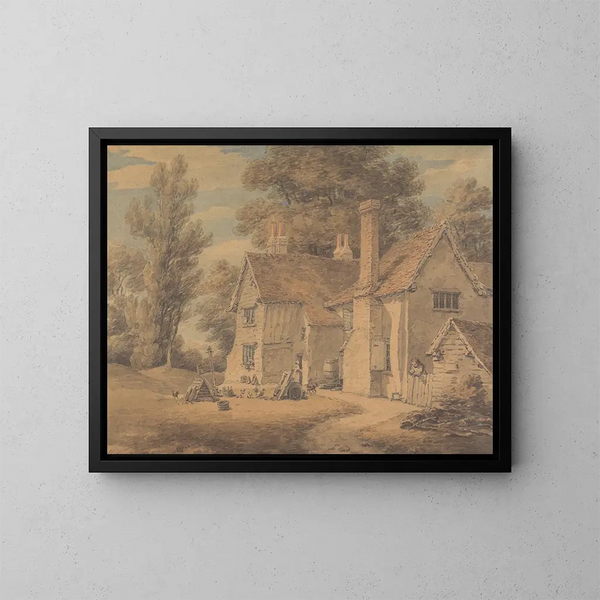 La maison des pauvres à Hadley, Hertfordshire - Thomas Hearne — gerahmtes Bild an der Wand