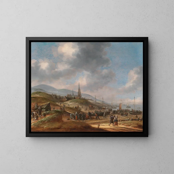 Vue de la plage de Scheveningen - Thomas Heeremans — gerahmtes Bild an der Wand
