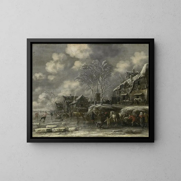 Winterlandschaftsszene - Thomas Heeremans — gerahmtes Bild an der Wand