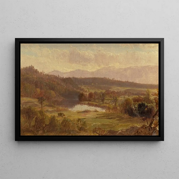 Fenaison dans les Catskills - Thomas Hiram Hotchkiss — gerahmtes Bild an der Wand