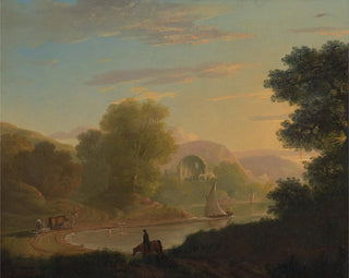 Eine imaginäre Küstenszene mit dem Tempel der Venus in Baïes - Thomas Jones — Ansicht des Kunstwerks
