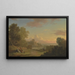 Fantasie-Landschaft mit einem Reisenden und Figuren, die die Bucht von Baiae überblicken - Thomas Jones — gerahmtes Bild an der Wand