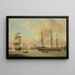 Der Herr in zwei Positionen vor der Werft von Deptford mit Greenwich im Hintergrund - Thomas Luny — gerahmtes Bild an der Wand