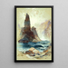Über den Wasserfällen des Yellowstone-Turms - Thomas Moran — gerahmtes Bild an der Wand