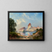 Ein indisches Paradies, grüner Fluss, Wyoming - Thomas Moran — gerahmtes Bild an der Wand