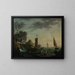 Ein mediterranes Hafenbild mit Fischern im Vordergrund - Thomas Patch — gerahmtes Bild an der Wand