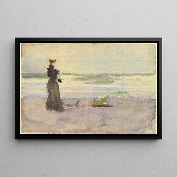Frau am Strand - Thomas Pollock Anshutz — gerahmtes Bild an der Wand