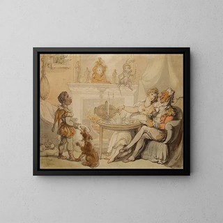 Die Teezermonie - Thomas Rowlandson — gerahmtes Bild an der Wand
