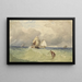 Drei-Mast und Tjalk, die auf offener See segeln - Thomas Sewell Robins — gerahmtes Bild an der Wand