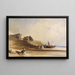 Szenen an der französischen Küste mit Figuren, Booten und Fischerhütten - Thomas Shotter Boys — gerahmtes Bild an der Wand