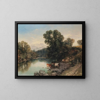 Thomas Sidney Cooper - Cattle And Sheep At The Rivers Edge.webp