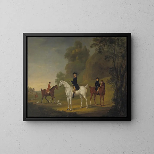 Lord Bulkeley und seine Windhunde, sein Jäger John Wells und sein Treiber R. Jennings - Thomas Stringer — gerahmtes Bild an der Wand