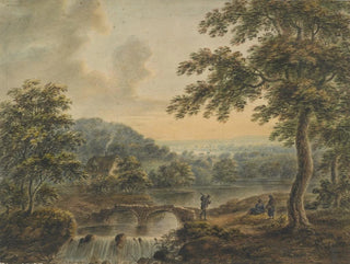 Landschaft mit Brücke und Wasserfall - Thomas Walmsley — Ansicht des Kunstwerks