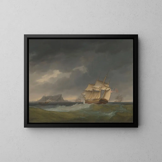 Thomas Whitcombe - Running into stormy weather off Gibraltar.webp