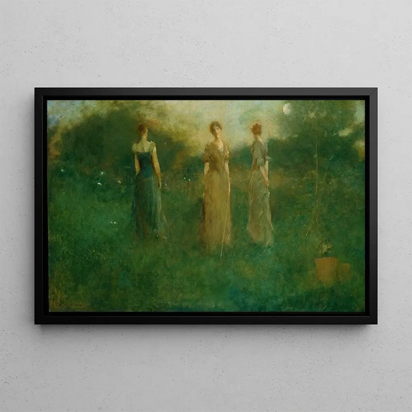 Im Garten - Thomas Wilmer Dewing — gerahmtes Bild an der Wand