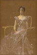 Dame in einem Rattansessel - Thomas Wilmer Dewing — Ansicht des Kunstwerks