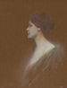 Portrait einer Frau - Thomas Wilmer Dewing — Ansicht des Kunstwerks